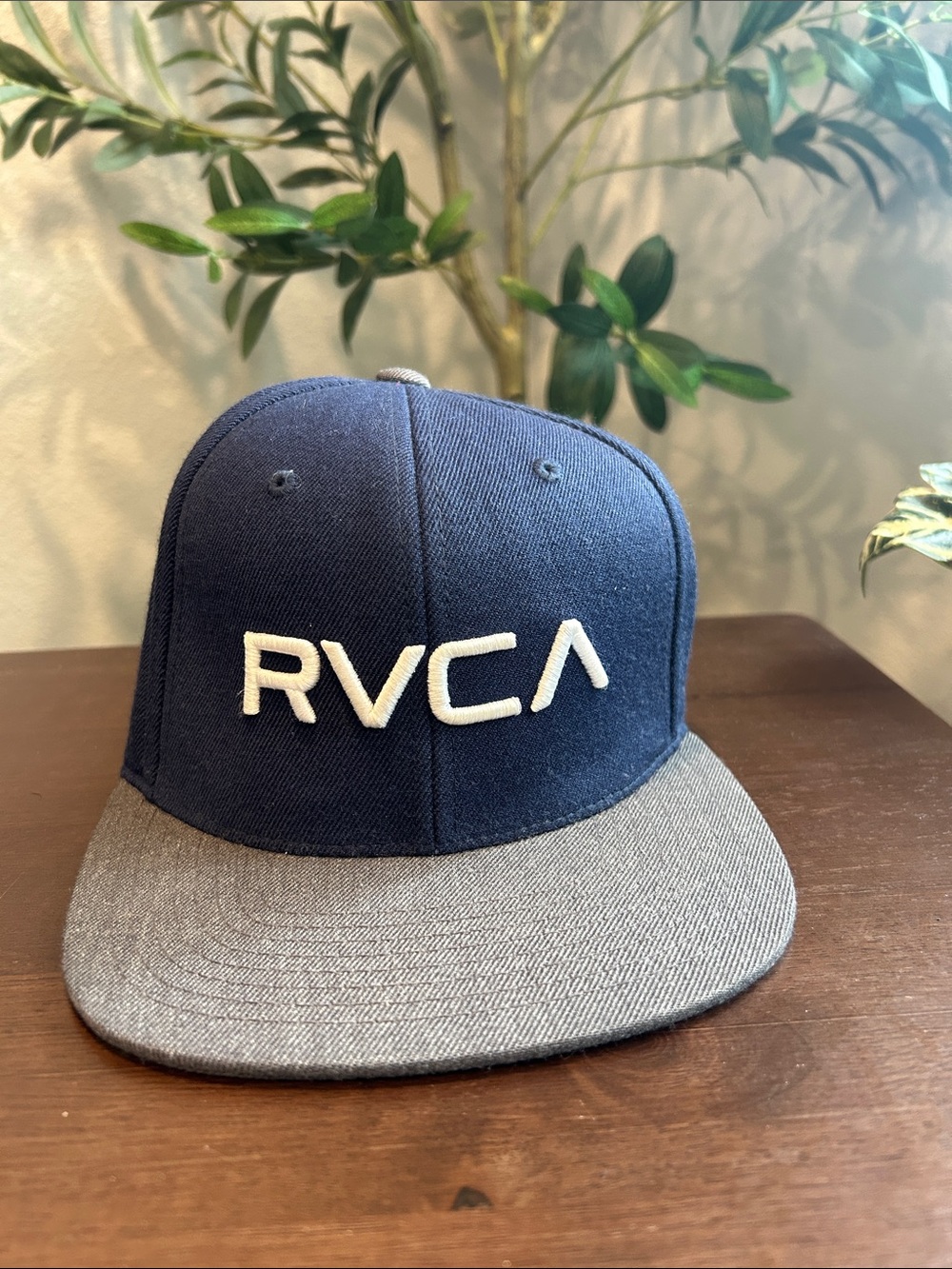 RVCA Navy Crown with Gray Brim Snapback Hat